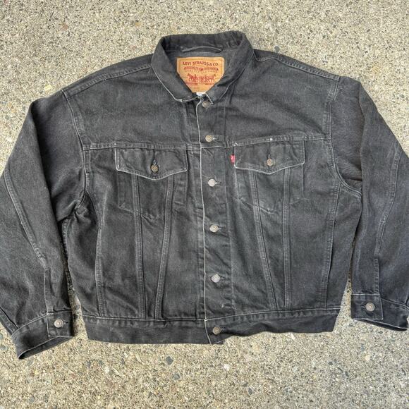 Vintage Levi’s 70598-4159 Black Type 3 Denim Jean Jacket Large RARE Big Patch - Picture 2 of 7